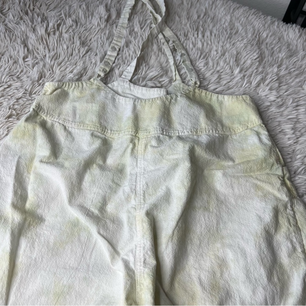 FREE PEOPLE Stroll In Kyoto Green White Tie Dye Overall - Picture 6 of 8